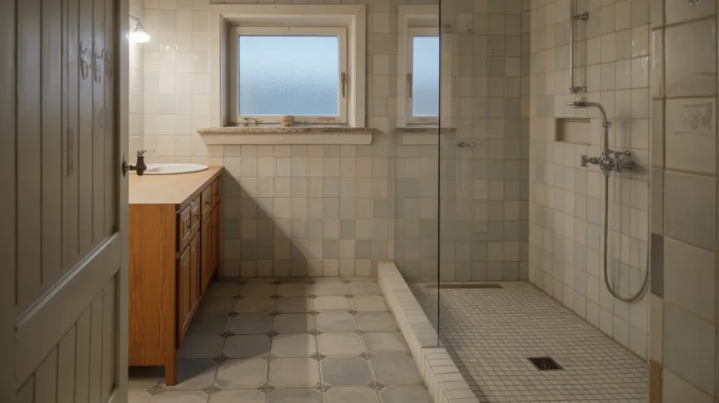 badrumsrenovering med golvv rme och kakel i solsidan saltsj baden