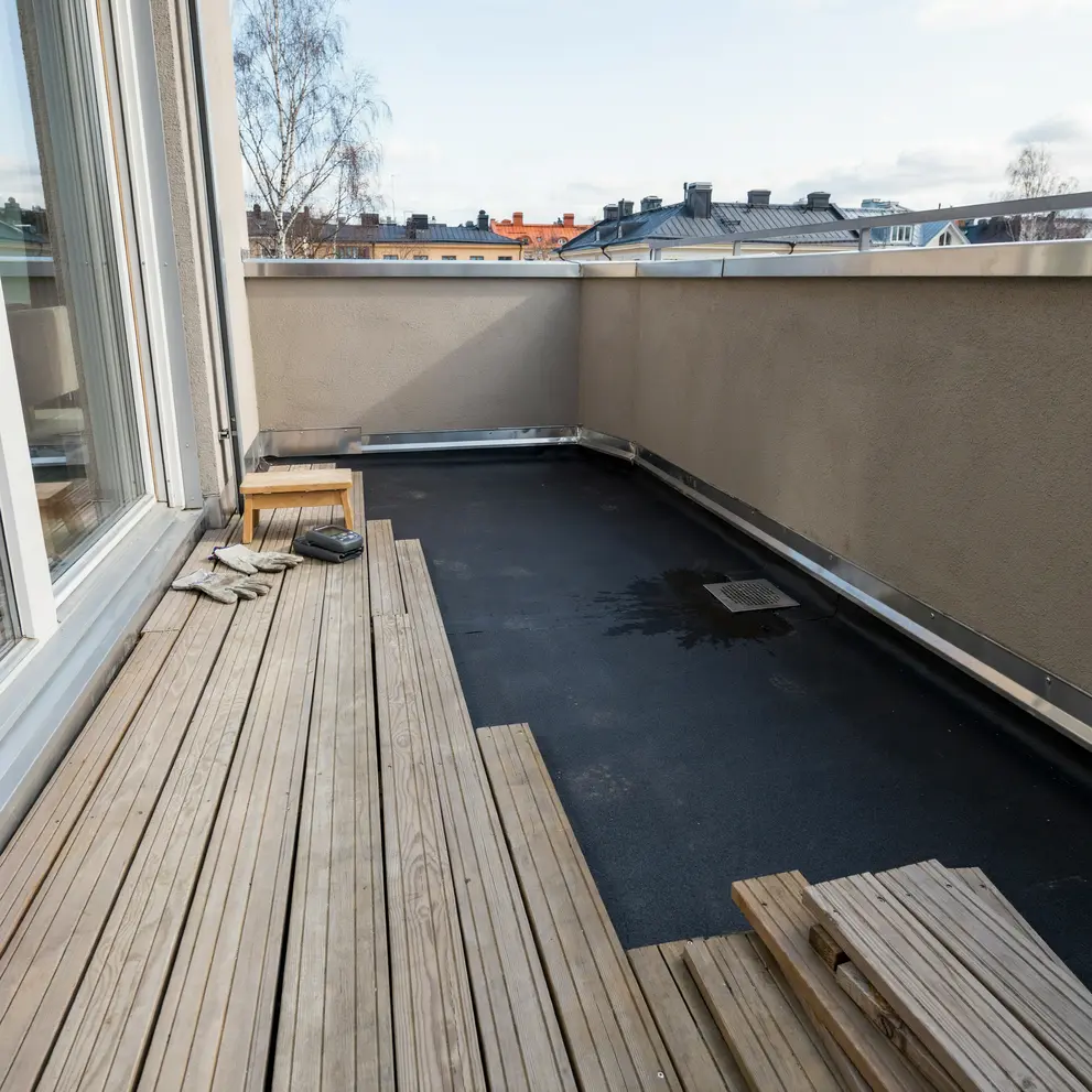besiktning tatskikt balkong terrass takaltan saltsjobaden nacka stockholm